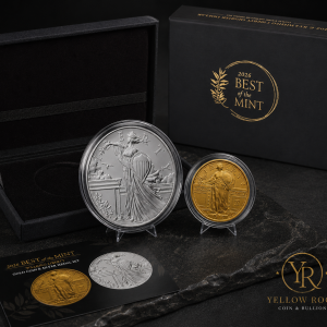 2026 Best of the Mint Standing Liberty Quarter gold coin and silver medal set in original packaging
