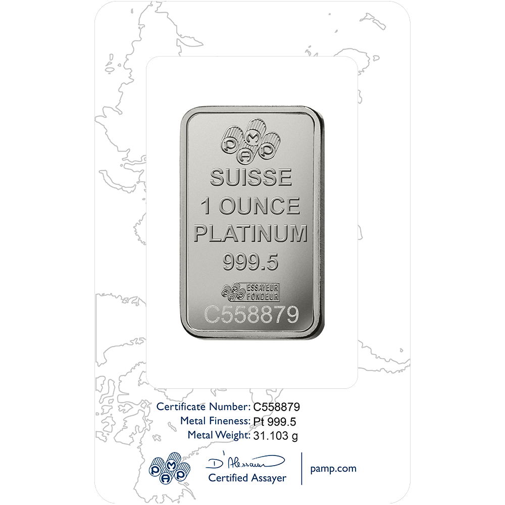 1 oz PAMP Suisse Lady Fortuna Platinum Bar – In Assay