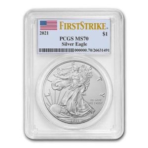 2021 American Silver Eagle Type 1 PCGS MS70 First Strike slab